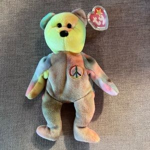 Peace Tie Dyed Beanie Bear Baby
